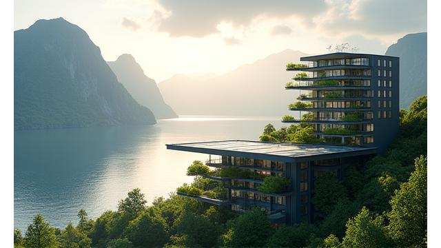 Bærekraftig bygning med grønn arkitektur