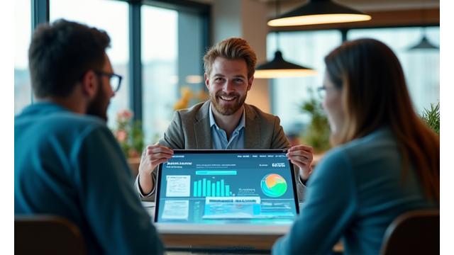 Gründer som presenterer innovativt konsept
