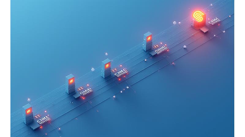 Visuell fremstilling av et digitalt prosjektforløp med milepæler