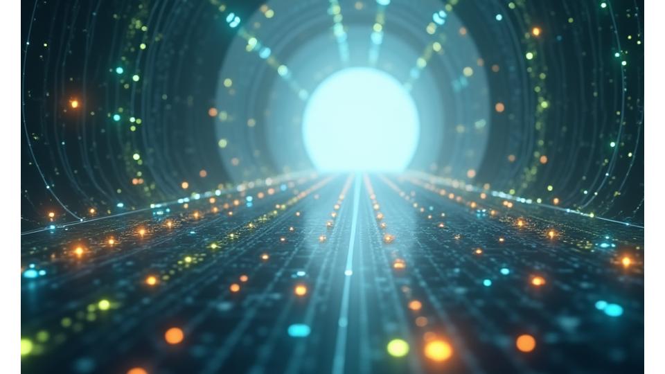 Illustrasjon av datastrømmer og sikkerhetstiltak i en digital infrastruktur