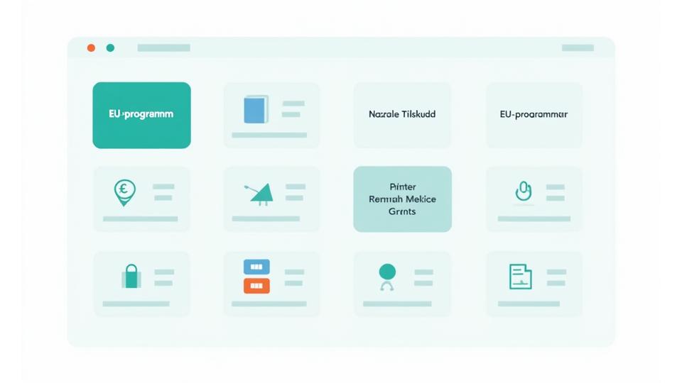 Interaktiv presentasjon av ulike rapporteringskrav for tilskudd